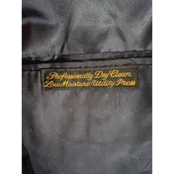 Hart Schaffner & Marx Mens Vintage Navy Blazer 2 Button Notch Lapel Union Made S - Picture 15 of 16